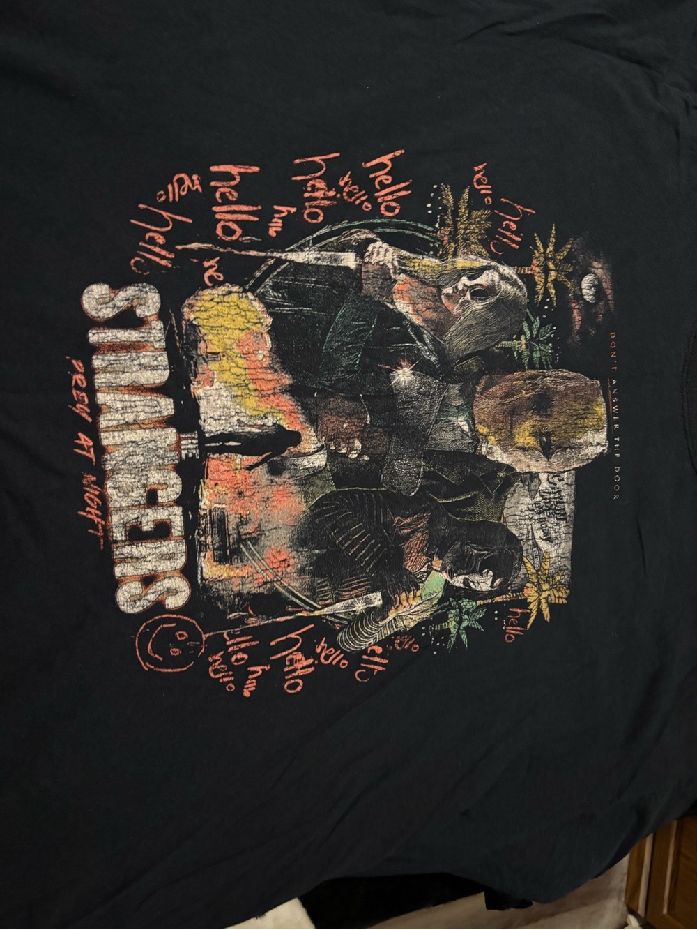 Black Graphic Short-Sleeve Men’s T-Shirt with Horror Band Artwork